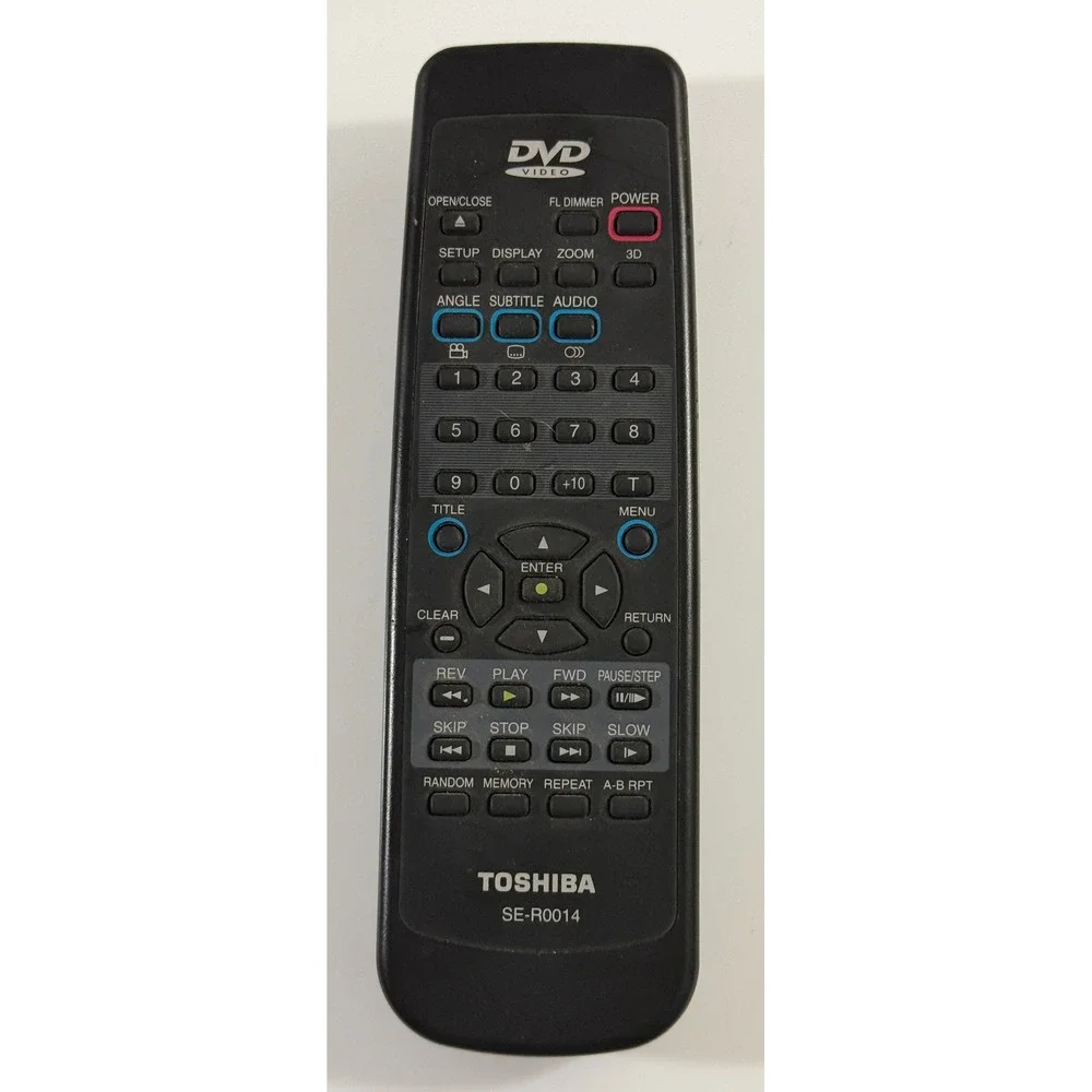 Toshiba DVD Remote Control Black SE-R0014 Replacement Controller